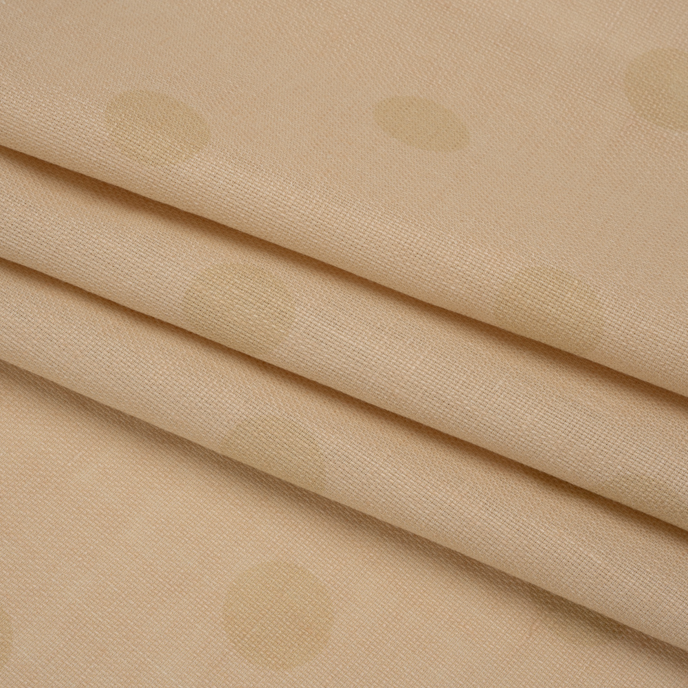 Famous Australian Designer Ecru and Beige Polka Dot Basketweave Linen and Cotton Suiting Famous Australian Designer Ecru and Beige Polka Dot Basketweave Linen and Cotton Suiting