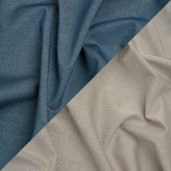 Famous Australian Designer Gray, French Blue and Metallic Gold Double Face Stretch Polyester Tricot Famous Australian Designer Gray, French Blue and Metallic Gold Double Face Stretch Polyester Tricot