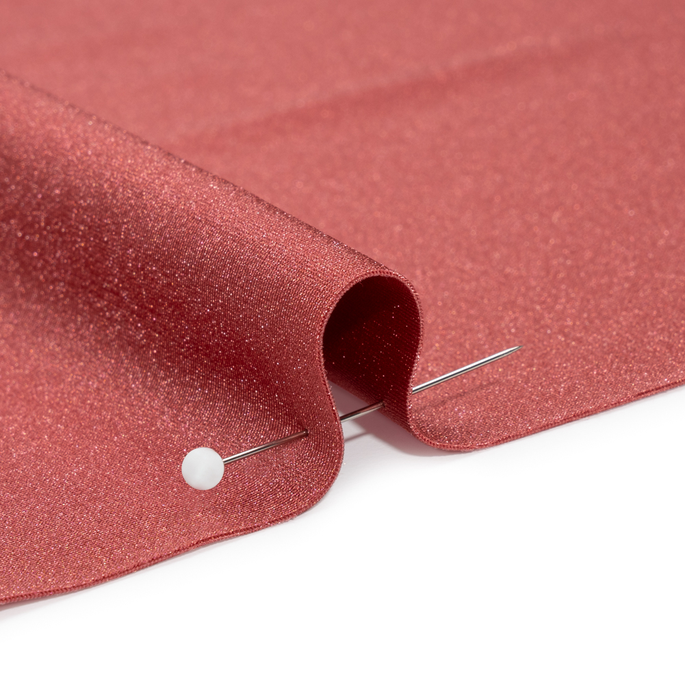 Famous Australian Designer Red Shimmering Stretch Polyamide Tricot Famous Australian Designer Red Shimmering Stretch Polyamide Tricot