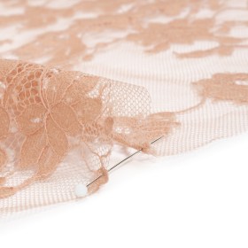 Famous Australian Designer Blush Floral Re-Embroidered Cotton and Nylon Lace Famous Australian Designer Blush Floral Re-Embroidered Cotton and Nylon Lace