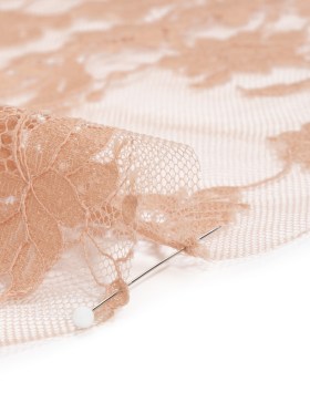 Famous Australian Designer Blush Floral Re-Embroidered Cotton and Nylon Lace Famous Australian Designer Blush Floral Re-Embroidered Cotton and Nylon Lace