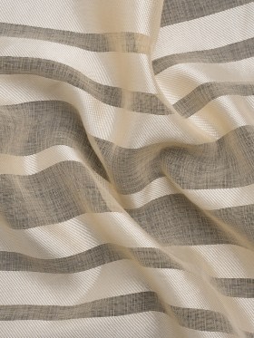 Famous Australian Designer Beige Striped Polyester Burnout Woven Famous Australian Designer Beige Striped Polyester Burnout Woven