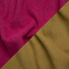 Italian Camel and Fuchsia Brushed Wool and Polyester Double Cloth Coating Italian Camel and Fuchsia Brushed Wool and Polyester Double Cloth Coating