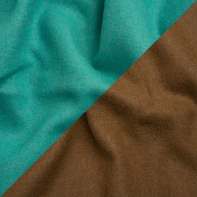 Italian Camel and Aqua Brushed Wool and Polyester Double Cloth Coating Italian Camel and Aqua Brushed Wool and Polyester Double Cloth Coating