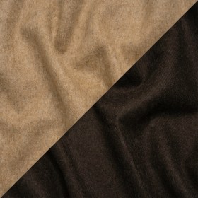 Italian Camel and Chocolate Brushed Wool and Polyester Double Cloth Coating Italian Camel and Chocolate Brushed Wool and Polyester Double Cloth Coating