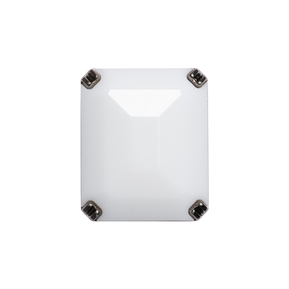 Rectangular Plastic Shank Back Button – White and Metallic Silver Faceted – 36L/23mm Rectangular Plastic Shank Back Button – White and Metallic Silver Faceted – 36L/23mm
