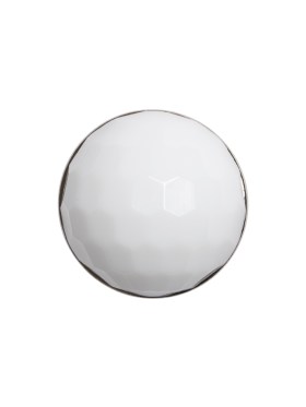 Domed Plastic Shank Back Button – White and Metallic Silver Faceted – 32L/20mm Domed Plastic Shank Back Button – White and Metallic Silver Faceted – 32L/20mm