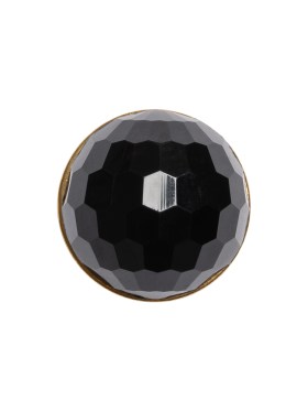Domed Plastic Shank Back Button – Black and Metallic Gold Faceted – 32L/20mm Domed Plastic Shank Back Button – Black and Metallic Gold Faceted – 32L/20mm