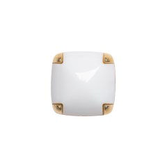 Square Plastic Shank Back Button – White and Metallic Gold Faux Stone – 24L/15mm Square Plastic Shank Back Button – White and Metallic Gold Faux Stone – 24L/15mm