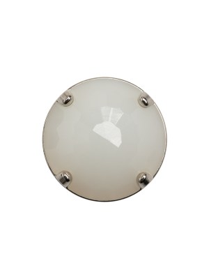 Plastic Shank Back Button – Semi-Translucent White and Metallic Silver Faceted Half Dome – 30L/19mm Plastic Shank Back Button – Semi-Translucent White and Metallic Silver Faceted Half Dome – 30L/19mm