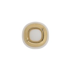 2-Piece Plastic Shank Back Button – White and Gold – 24L/15mm 2-Piece Plastic Shank Back Button – White and Gold – 24L/15mm