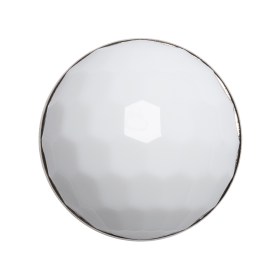 Domed Plastic Shank Back Button – White and Metallic Silver Faceted – 44L/28mm Domed Plastic Shank Back Button – White and Metallic Silver Faceted – 44L/28mm