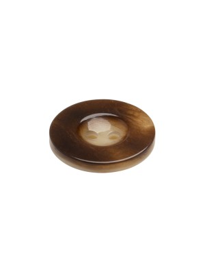 Plastic 2-Hole Button Made in Italy – Brown Mottled Wide Rim – 24L/15mm Plastic 2-Hole Button Made in Italy – Brown Mottled Wide Rim – 24L/15mm