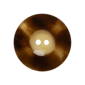 Plastic 2-Hole Button Made in Italy – Brown Mottled Wide Rim – 42L/27mm Plastic 2-Hole Button Made in Italy – Brown Mottled Wide Rim – 42L/27mm
