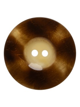 Plastic 2-Hole Button Made in Italy – Brown Mottled Wide Rim – 42L/27mm Plastic 2-Hole Button Made in Italy – Brown Mottled Wide Rim – 42L/27mm