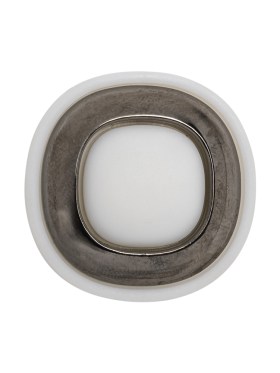 2-Piece Plastic Shank Back Button – White and Gunmetal – 40L/25.5mm 2-Piece Plastic Shank Back Button – White and Gunmetal – 40L/25.5mm