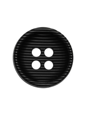 Plastic 4 Hole Button – Ribbed Black Bowl Shaped – 36L/23mm Plastic 4 Hole Button – Ribbed Black Bowl Shaped – 36L/23mm