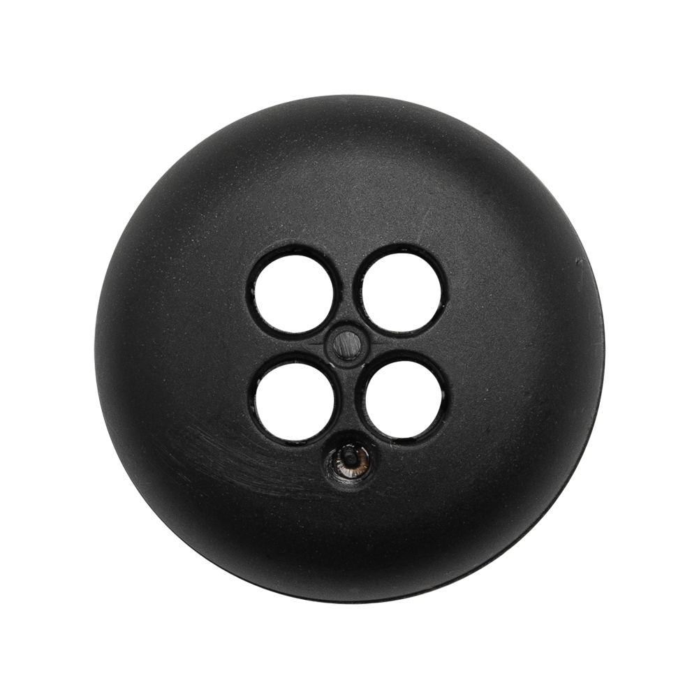 Plastic 4 Hole Button – Ribbed Black Bowl Shaped – 44L/28mm Plastic 4 Hole Button – Ribbed Black Bowl Shaped – 44L/28mm