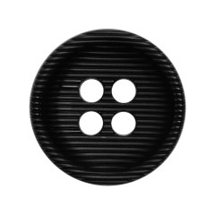 Plastic 4 Hole Button – Ribbed Black Bowl Shaped – 44L/28mm Plastic 4 Hole Button – Ribbed Black Bowl Shaped – 44L/28mm
