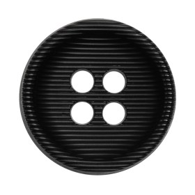 Plastic 4 Hole Button – Ribbed Black Bowl Shaped – 54L/34mm Plastic 4 Hole Button – Ribbed Black Bowl Shaped – 54L/34mm