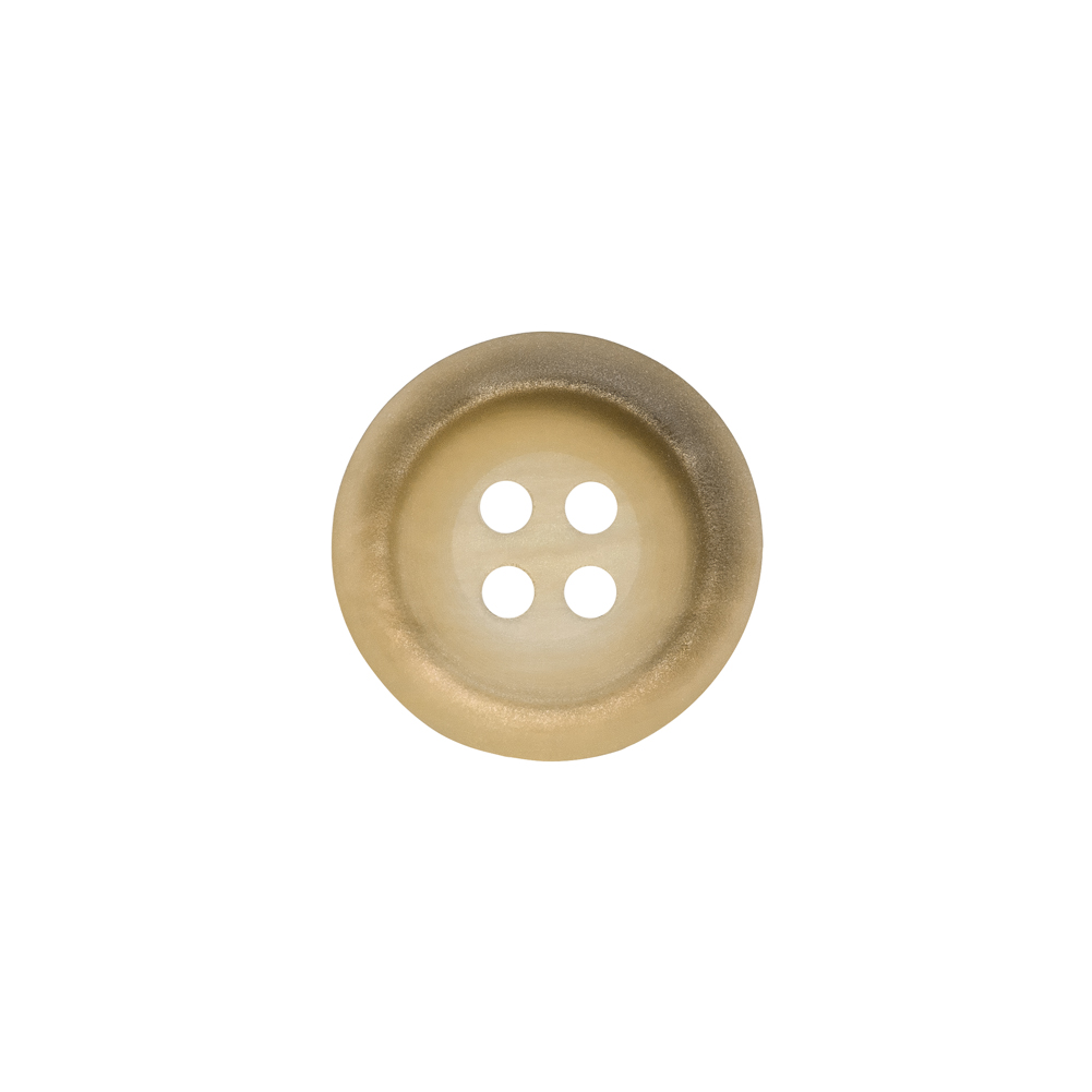 Rolled Rim 4-Hole Plastic Button – Beige and Taupe Iridescent – 24L/15mm Rolled Rim 4-Hole Plastic Button – Beige and Taupe Iridescent – 24L/15mm