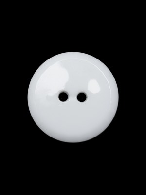 Flat Plastic 2-Hole Button – White Faceted Rim – 32L/20mm Flat Plastic 2-Hole Button – White Faceted Rim – 32L/20mm