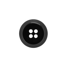 Plastic 4-Hole Button – Black Dish Shaped Matte Rim – 28L/18mm Plastic 4-Hole Button – Black Dish Shaped Matte Rim – 28L/18mm
