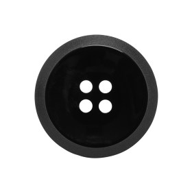 Plastic 4-Hole Button – Black Dish Shaped Matte Rim – 40L/25.5mm Plastic 4-Hole Button – Black Dish Shaped Matte Rim – 40L/25.5mm