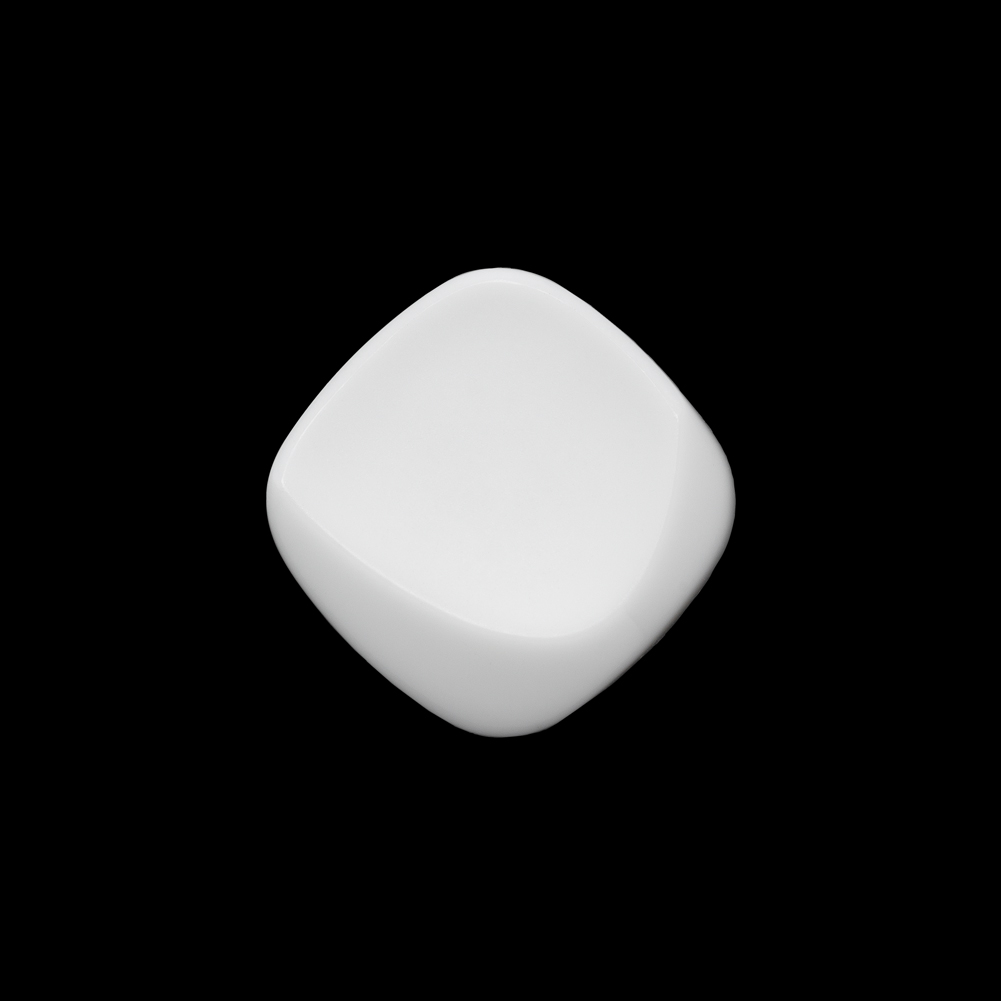 Square Plastic Shank Back Button – White Partial Matte Abstract – 32L/20mm Square Plastic Shank Back Button – White Partial Matte Abstract – 32L/20mm