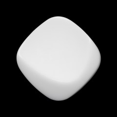 Square Plastic Shank Back Button – White Partial Matte Abstract – 44L/28mm Square Plastic Shank Back Button – White Partial Matte Abstract – 44L/28mm