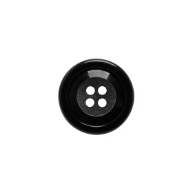 Plastic 4-Hole Button – Black Matte Center – 24L/15mm Plastic 4-Hole Button – Black Matte Center – 24L/15mm