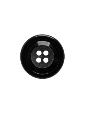 Plastic 4-Hole Button – Black Matte Center – 24L/15mm Plastic 4-Hole Button – Black Matte Center – 24L/15mm