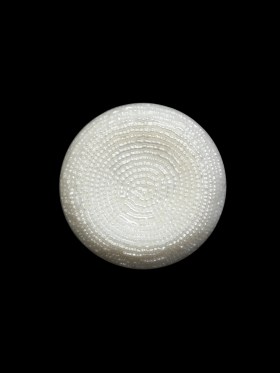 Concave Plastic Shank Back Button – White Beaded Look Embossed – 30L/19mm Concave Plastic Shank Back Button – White Beaded Look Embossed – 30L/19mm