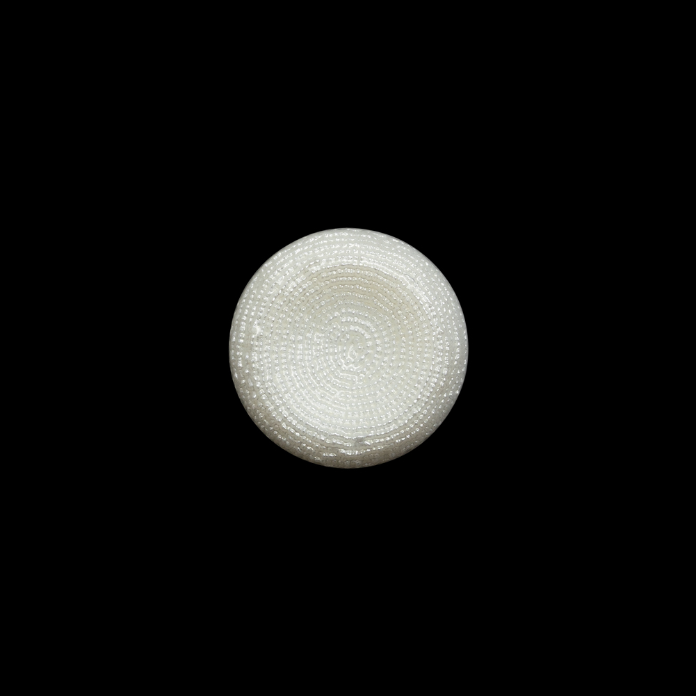Concave Plastic Shank Back Button – White Beaded Look Embossed – 20L/12.5mm Concave Plastic Shank Back Button – White Beaded Look Embossed – 20L/12.5mm