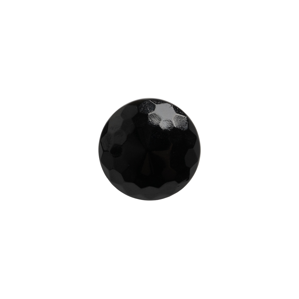 Glass Shank Back Button – Black Honeycomb Faceted – 20L/12.5mm Glass Shank Back Button – Black Honeycomb Faceted – 20L/12.5mm