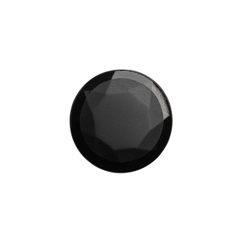 Faceted Glass Shank Back Button – Black Matte Center – 28L/18mm Faceted Glass Shank Back Button – Black Matte Center – 28L/18mm