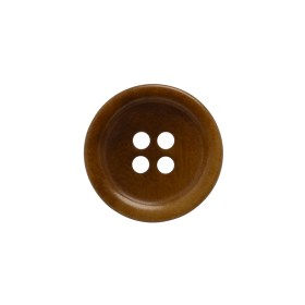 Horn 4-Hole Button – 30L/19mm – Russet Brown Rolled Rim Horn 4-Hole Button – 30L/19mm – Russet Brown Rolled Rim