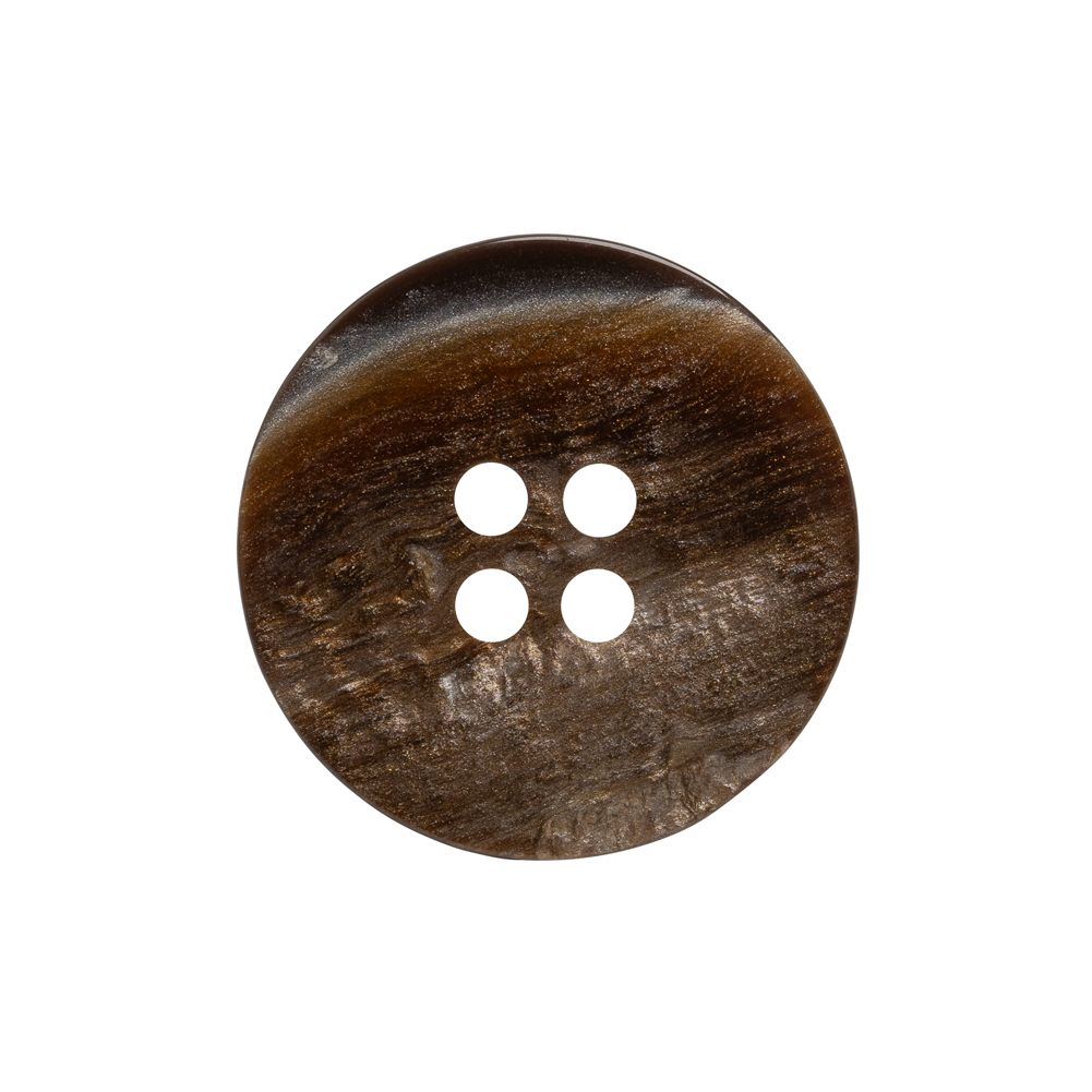 Plastic 4-Hole Button – 38L/24mm – Brown Iridescent Striations Plastic 4-Hole Button – 38L/24mm – Brown Iridescent Striations