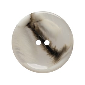 Plastic 2-Hole Button – 44L/28mm – Translucent Brown and White Swirl Dish Shaped with Raised Center Plastic 2-Hole Button – 44L/28mm – Translucent Brown and White Swirl Dish Shaped with Raised Center