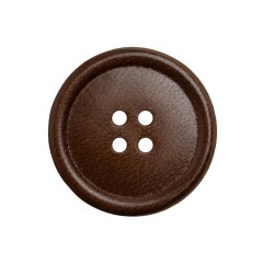 Leather 4-Hole Button – 40L/25.5mm – Dark Brown Leather 4-Hole Button – 40L/25.5mm – Dark Brown