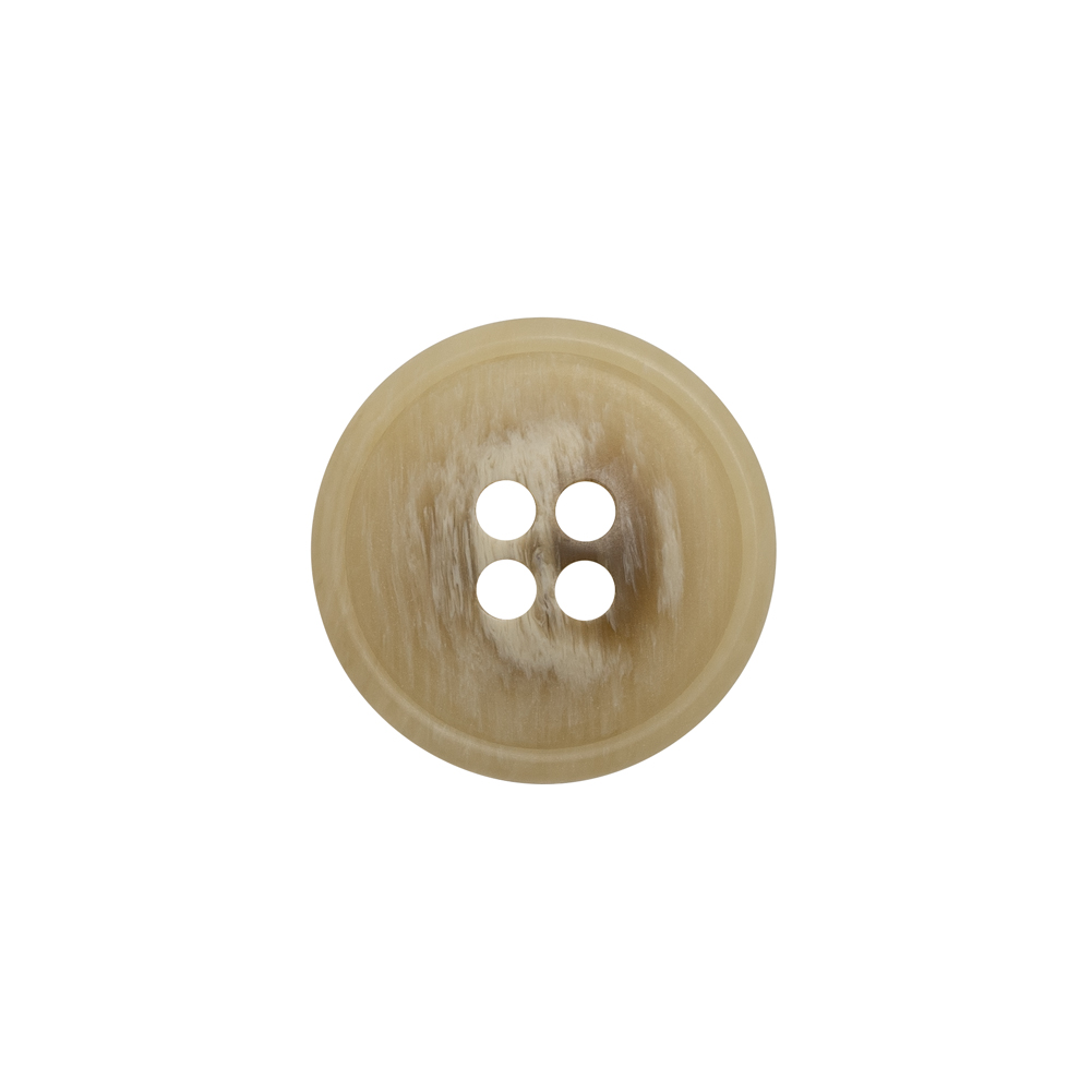 Plastic 4-Hole Button – 28L/18mm – Beige and Brown Striated – Made in Italy Plastic 4-Hole Button – 28L/18mm – Beige and Brown Striated – Made in Italy