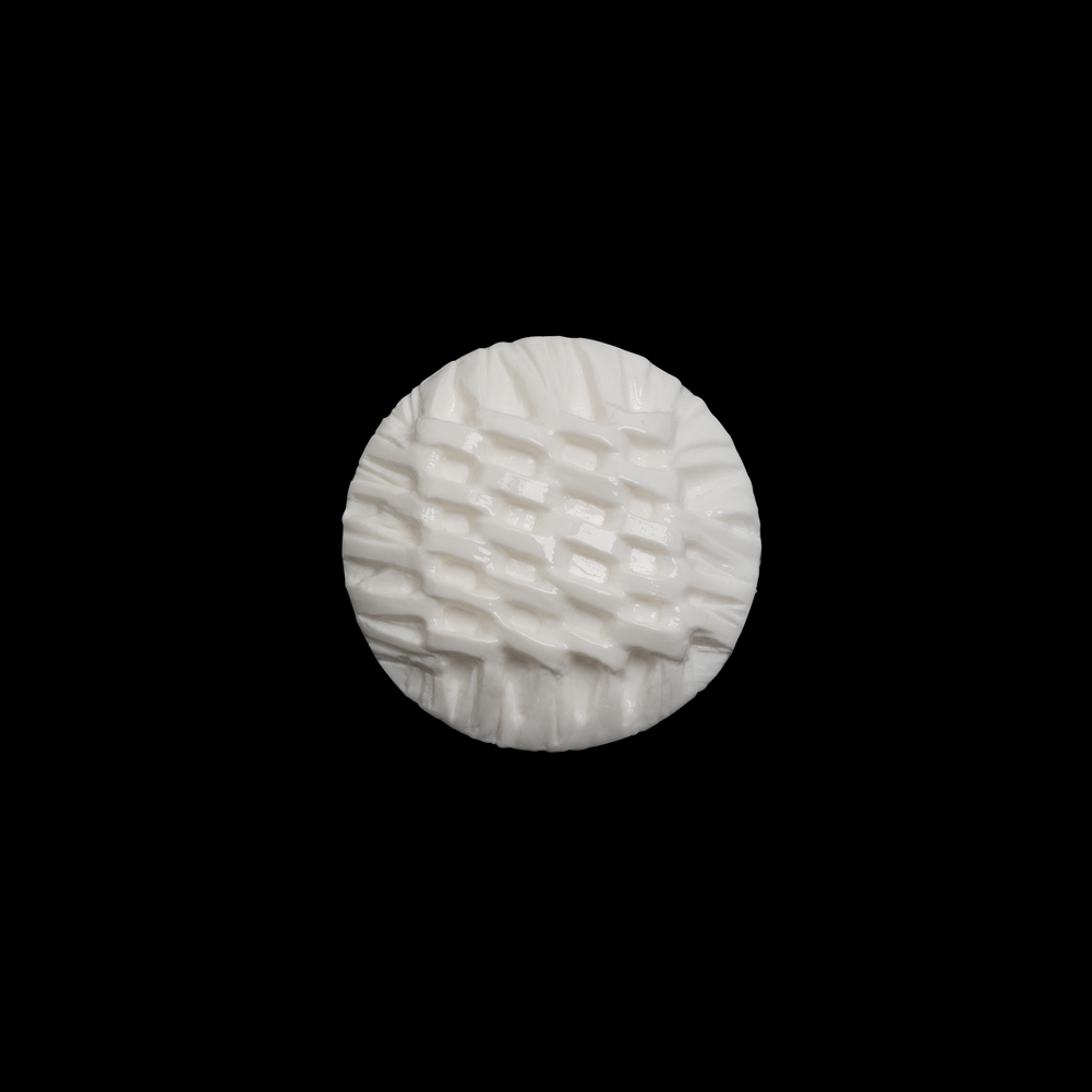 Plastic Shank Back Button – 24L/15mm – White Woven Lattice Plastic Shank Back Button – 24L/15mm – White Woven Lattice