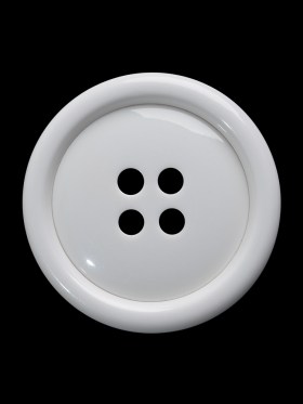 Plastic 4-Hole Button – 40L/25.5mm – White Rolled Rim Low Convex Plastic 4-Hole Button – 40L/25.5mm – White Rolled Rim Low Convex
