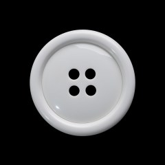 Plastic 4-Hole Button – 40L/25.5mm – White Rolled Rim Low Convex Plastic 4-Hole Button – 40L/25.5mm – White Rolled Rim Low Convex