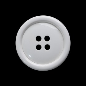 Plastic 4-Hole Button – 40L/25.5mm – White Rolled Rim Low Convex Plastic 4-Hole Button – 40L/25.5mm – White Rolled Rim Low Convex