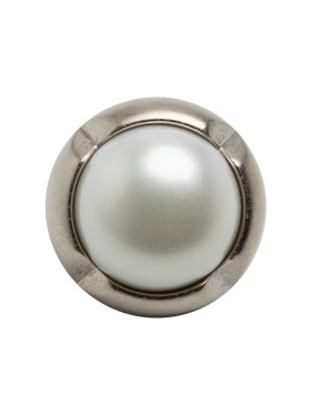 Plastic 2-Piece Shank Back Button – 36L/23mm – Silver and White Pearl Dome Plastic 2-Piece Shank Back Button – 36L/23mm – Silver and White Pearl Dome