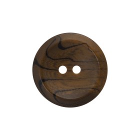 Horn 2-Hole Button – 36L/23mm – Brown and Black Grain Horn 2-Hole Button – 36L/23mm – Brown and Black Grain