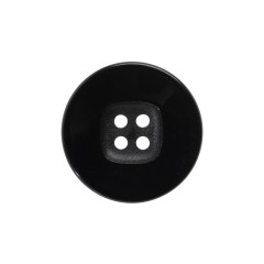 Plastic 4- Hole Button – 36L/23mm – Black with Rounded Square Center Plastic 4- Hole Button – 36L/23mm – Black with Rounded Square Center