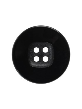 Plastic 4- Hole Button – 36L/23mm – Black with Rounded Square Center Plastic 4- Hole Button – 36L/23mm – Black with Rounded Square Center