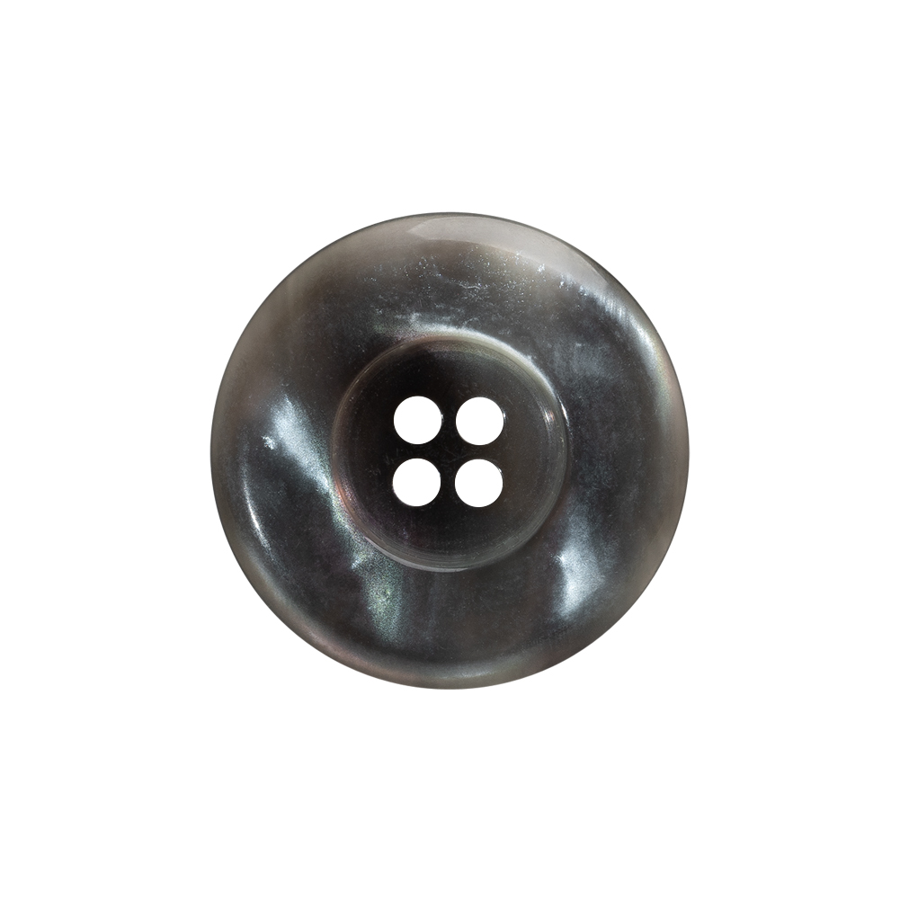 Shell 4-Hole Button – 36L/23mm – Gray Iridescent Wide Rim Shell 4-Hole Button – 36L/23mm – Gray Iridescent Wide Rim